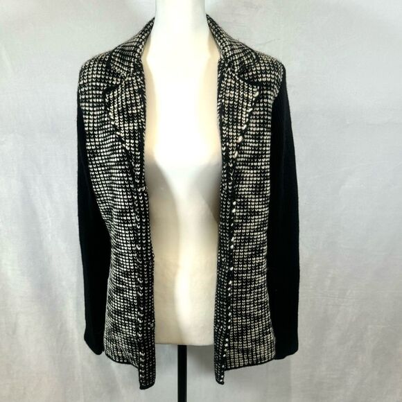 Cocogio Italian wool black and white knit blazer jacket size medium - Picture 3 of 7